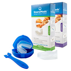 SnoreMeds men and women anti snoring mouthpiece bundle pack with two double packs